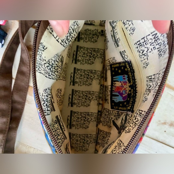 LAUREL BURCH quilted abstract love horses purse crossbody bag colorful 90s patch - Picture 7 of 15